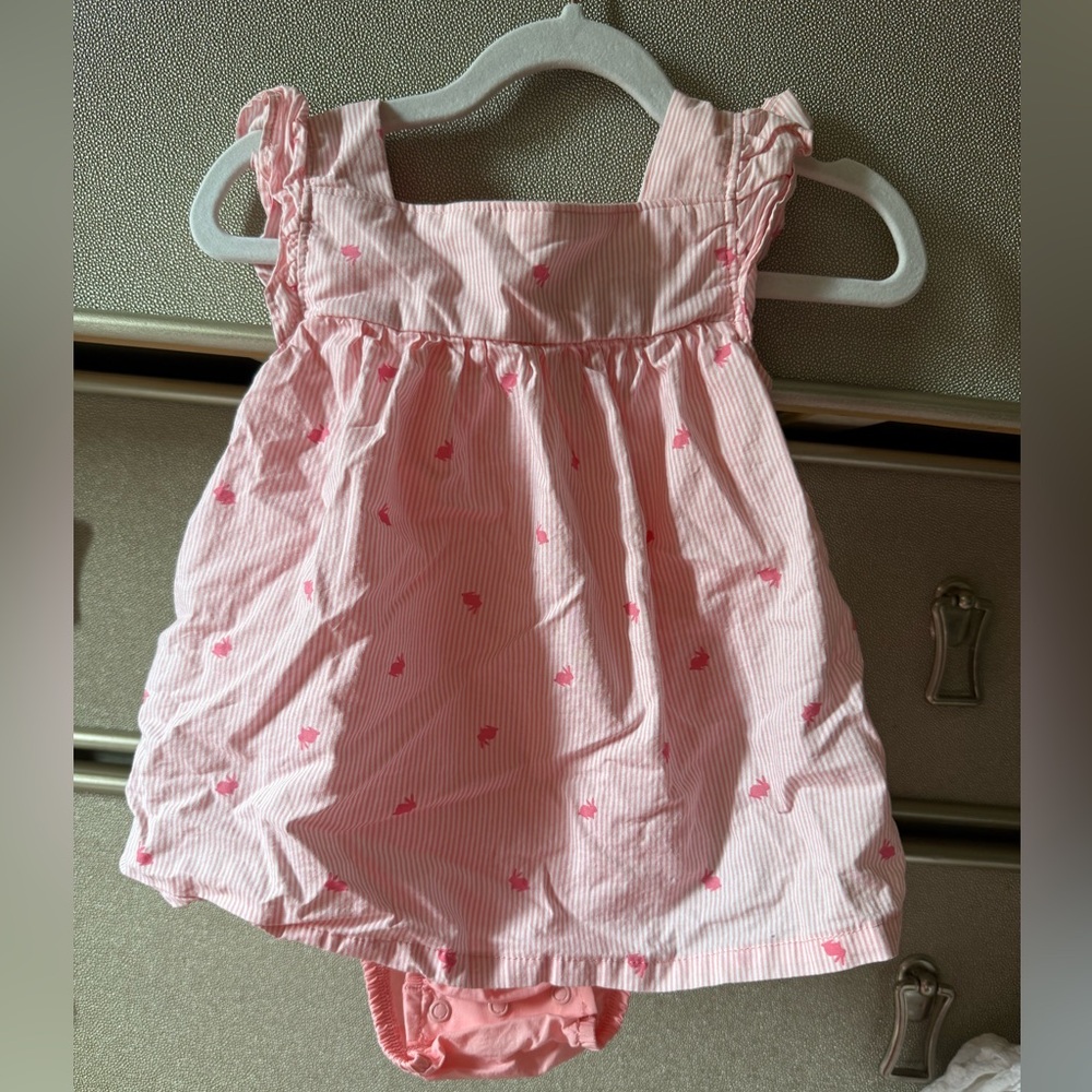 Baby Pink Bunny Romper -18m